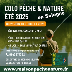 Pensez à réserver vos Stages Pêche et Stage Nature pour cet été, places limitées - Maison Pêche et Nature 92