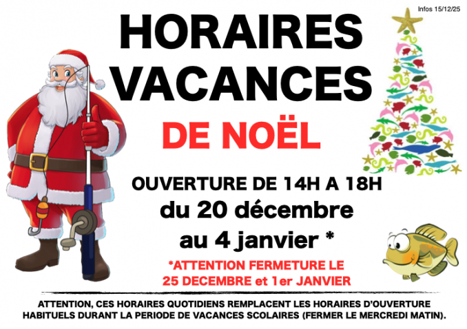 Ouverture Musée Aquarium Vacances de Noel - Maison Pêche et Nature 92