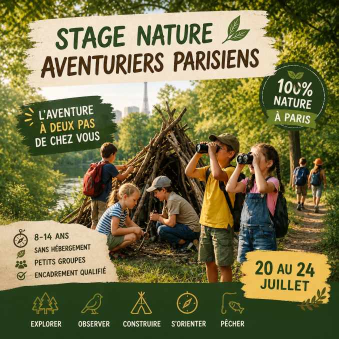 Actu : STAGE NATURE ETE 2026 à PARIS (à partir de 8 ans) - Maison Pêche et Nature 92