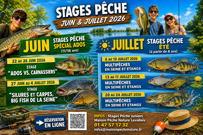 Stages Vacances pêche ETE ! - Maison Pêche et Nature 92